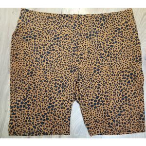 Lands' End Animal Print Starfish Pull-on Shorts Brown & Black Size XL (16-18)